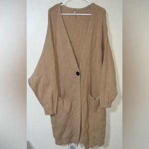 Free People Irreplaceable Cardi Sweater In Camel Size Large